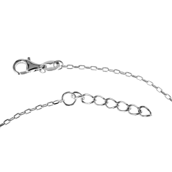 Collier en argent rhodié, coeur et oxydes de zirconium