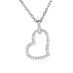 Collier en argent rhodié et oxydes de zirconium