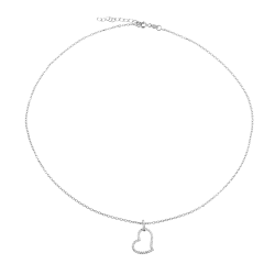 Collier en argent rhodié et oxydes de zirconium