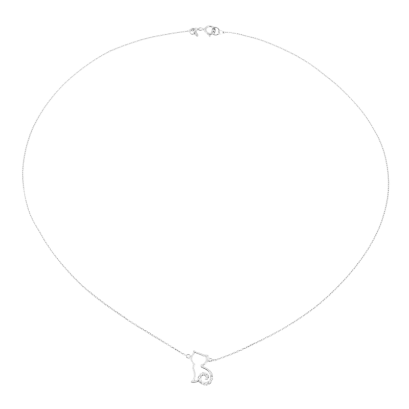 Collier en argent rhodié et oxydes de zirconium