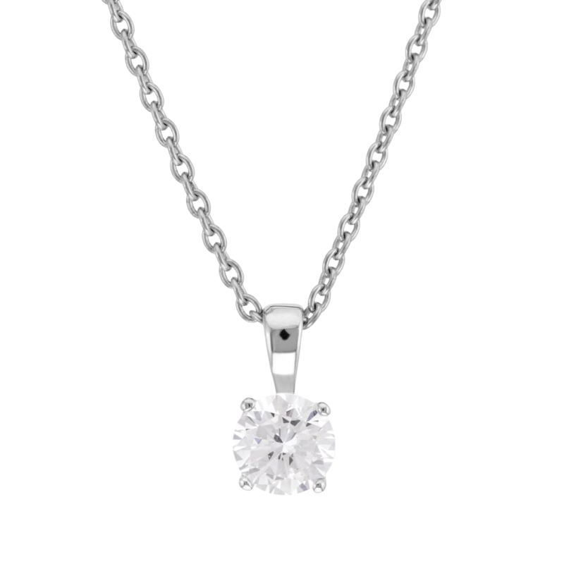 Collier en argent rhodié et oxyde de zirconium