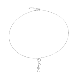 Collier en argent rhodié et oxydes de zirconium