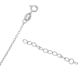 Collier en argent rhodié et oxydes de zirconium