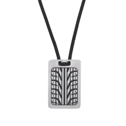 Collier en acier et cordon en cuir