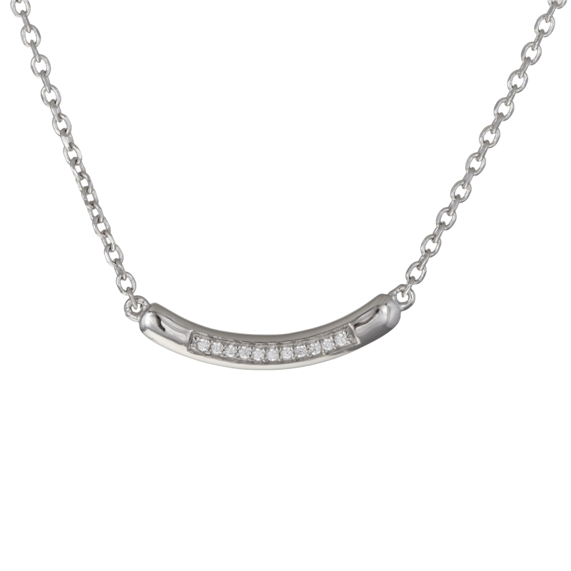 Collier en argent rhodié et oxydes de zirconium