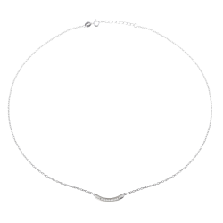 Collier en argent rhodié et oxydes de zirconium