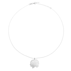 Collier en argent rhodié, tête d'indien