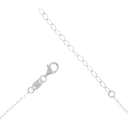 Collier en argent rhodié, tête d'indien