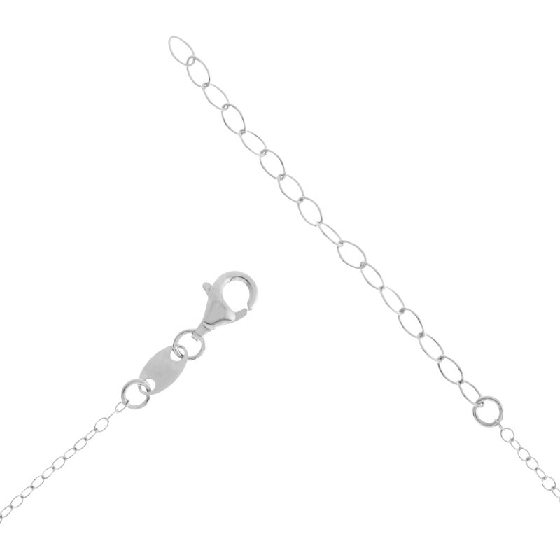 Collier en argent rhodié, tête d'indien