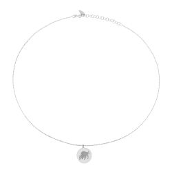 Collier en argent rhodié, zodiaque taureau 
