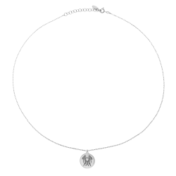 Collier en argent rhodié, zodiaque gémeaux