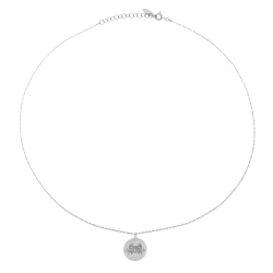 Collier en argent rhodié, zodiaque cancer
