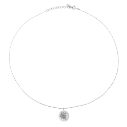 Collier en argent rhodié, zodiaque lion