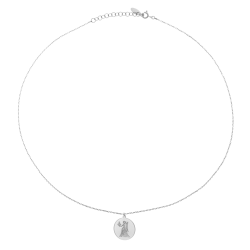 Collier en argent rhodié, zodiaque vierge