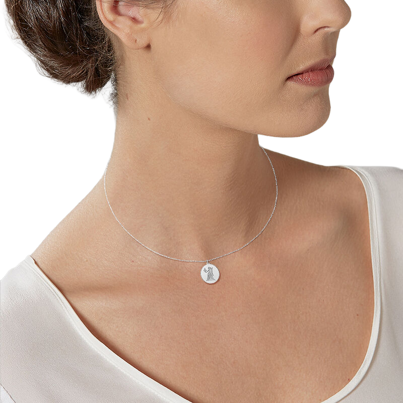 Collier en argent rhodié, zodiaque vierge