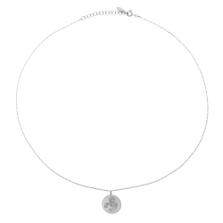 Collier en argent rhodié, zodiaque scorpion