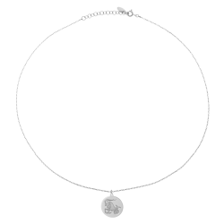 Collier en argent rhodié, zodiaque capricorne