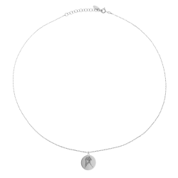 Collier en argent rhodié, zodiaque verseau