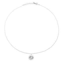 Collier en argent rhodié, zodiaque poisson