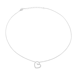 Collier en argent rhodié et oxydes de zirconium