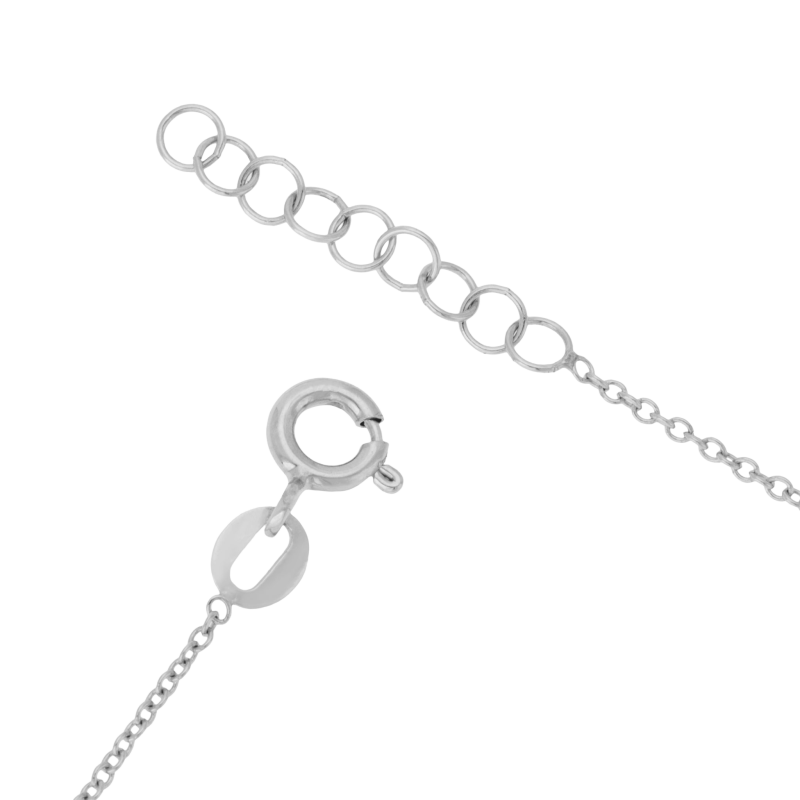 Collier en argent rhodié et laque rose, nuage