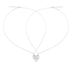 Collier coeur sécable en argent, Best friends