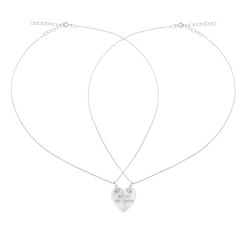 Collier coeur sécable en argent, Best friends