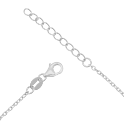 Collier en argent rhodié et oxyde de zirconium, visage
