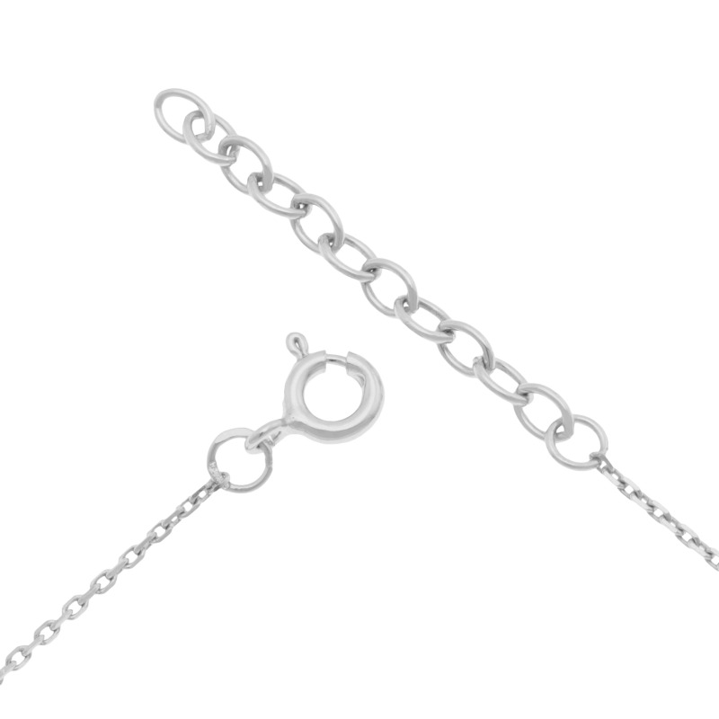 Collier en argent rhodié et rhodié noir, oxydes de zirconium noirs et blancs