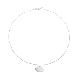 Collier en argent rhodié, nuage