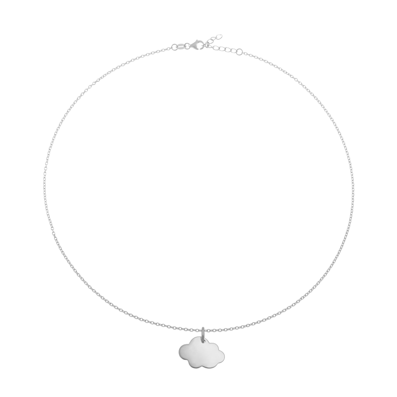 Collier en argent rhodié, nuage