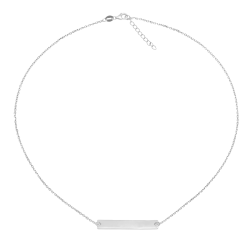 Collier en argent rhodié avec plaque à graver