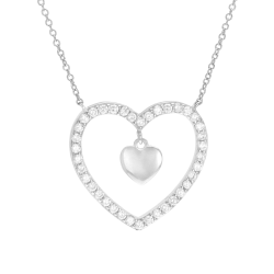 Collier en argent rhodié, oxydes de zirconium