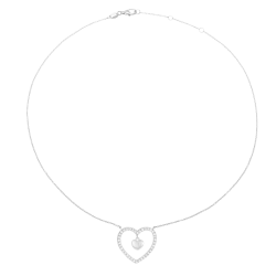Collier en argent rhodié, oxydes de zirconium