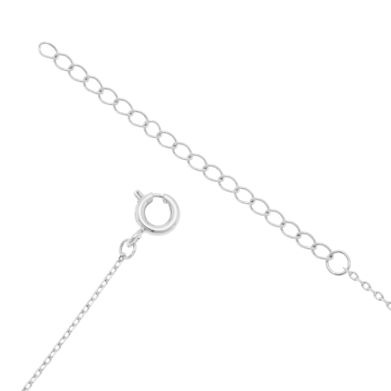 Collier en argent rhodié, oxydes de zirconium