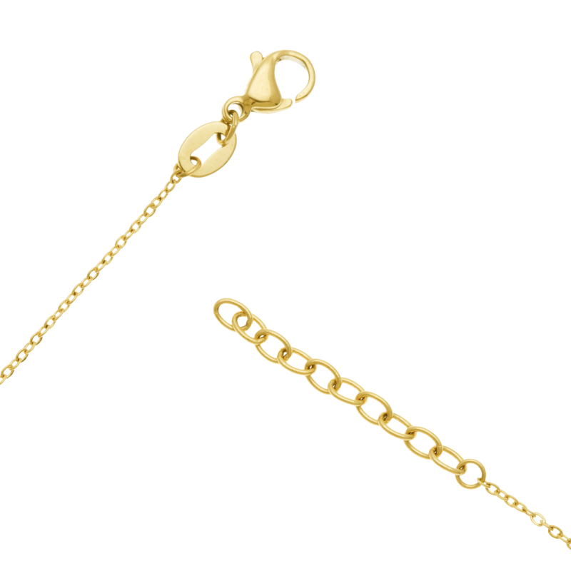 Collier en acier doré, coeur