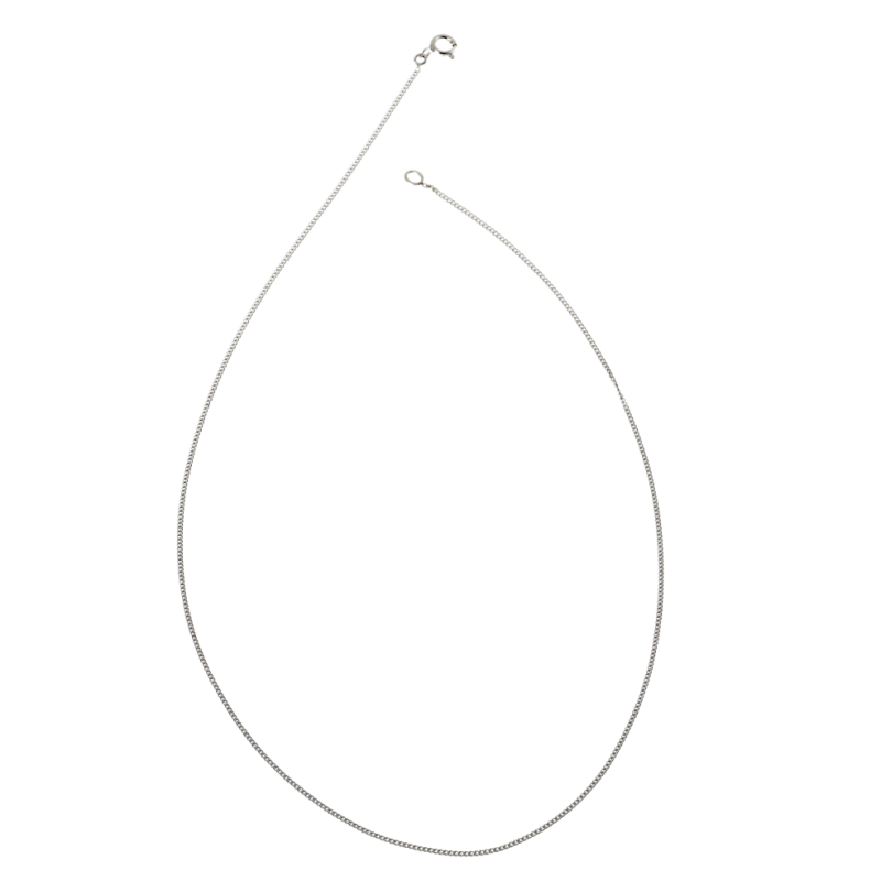 Chaine en argent rhodié maille gourmette