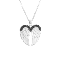 Collier en argent rhodié et oxydes de zirconium, ailes