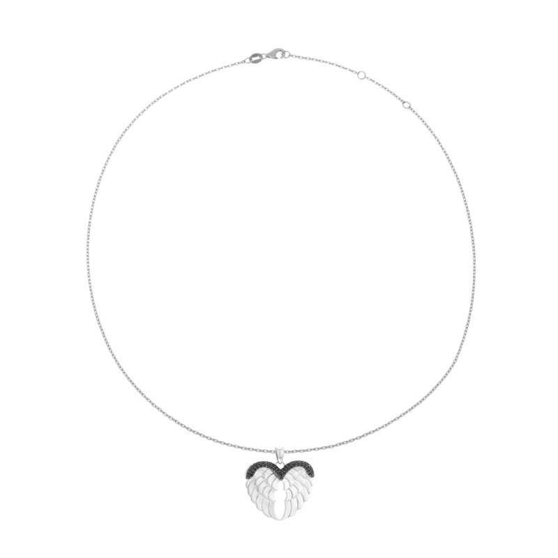 Collier en argent rhodié et oxydes de zirconium, ailes