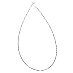 Chaine en argent rhodié maille gourmette