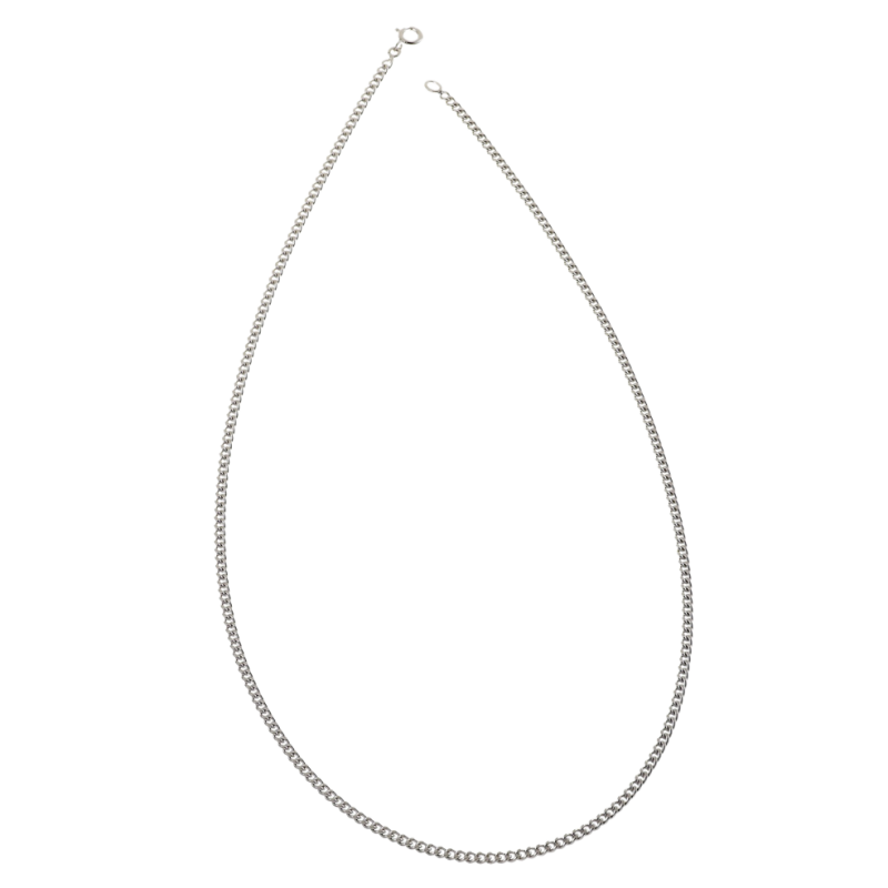 Chaine en argent rhodié maille gourmette