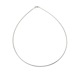 Collier câble en argent rhodié maille oméga