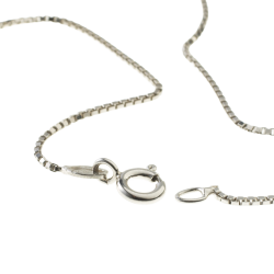 Collier en argent rhodié, oxydes de zirconium et maille vénitienne
