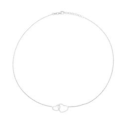Collier en argent rhodié, coeur