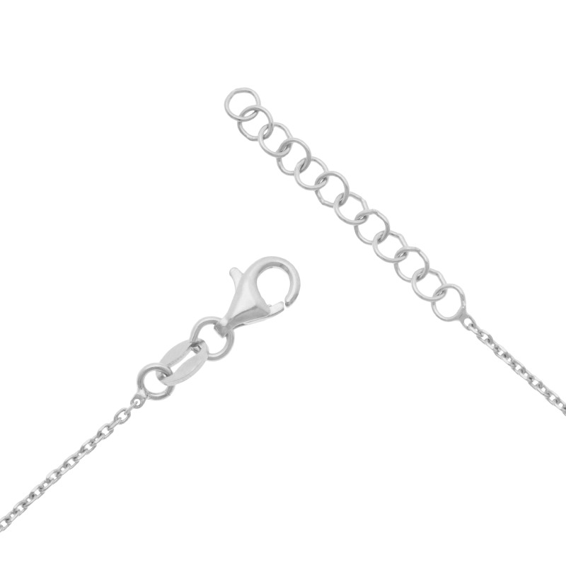 Collier en argent rhodié, coeur