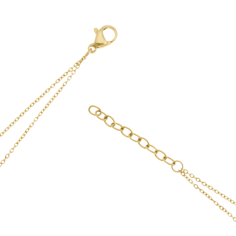 Collier en acier doré et pierre synthétique