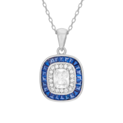 Collier en argent rhodié et oxydes de zirconium
