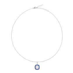Collier en argent rhodié et oxydes de zirconium