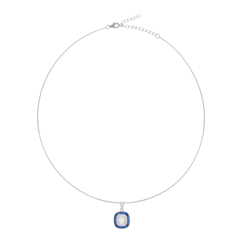 Collier en argent rhodié et oxydes de zirconium