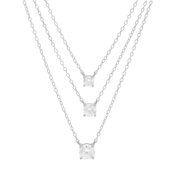 Collier en argent rhodié et oxydes de zirconium